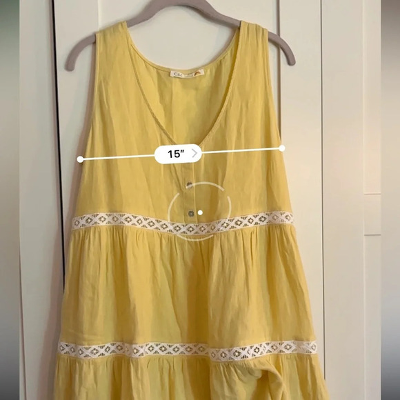 C&C California Linen Blend Mini Dress Yellow Size Medium - Picture 6 of 6